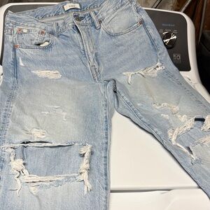 American Eagle Outfitters Light Blue Distressed Jeans